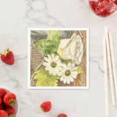 Happy St. Patrick's Day白い花 スタンダードカクテルナプキン (インサイチュ)