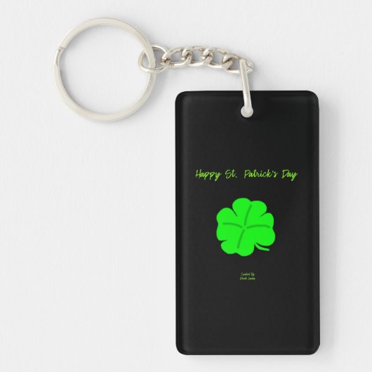 Happy St. Patrick's Day長方形キーチェーン キーホルダー (正面)