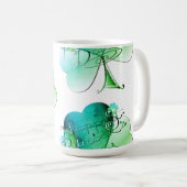 「Happy St. Patrick's Day」シャムロック コーヒーマグカップ (正面右)