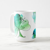 「Happy St. Patrick's Day」シャムロック コーヒーマグカップ (正面左)