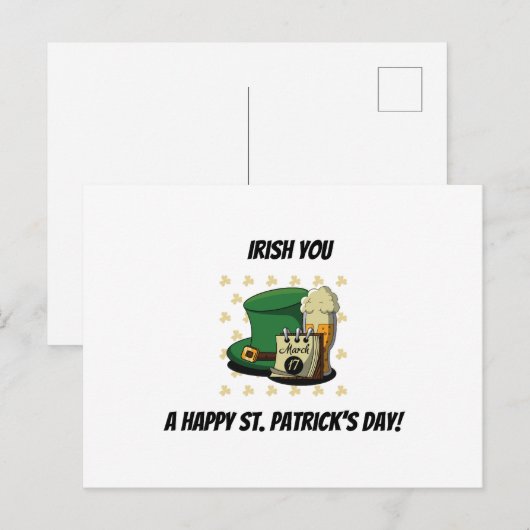 Happy St. Patrick's Day ポストカード (正面/裏面)
