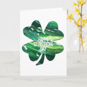 Happy St Patricks Day 4 leaf clover Irish Pride  カード (黄色い花)