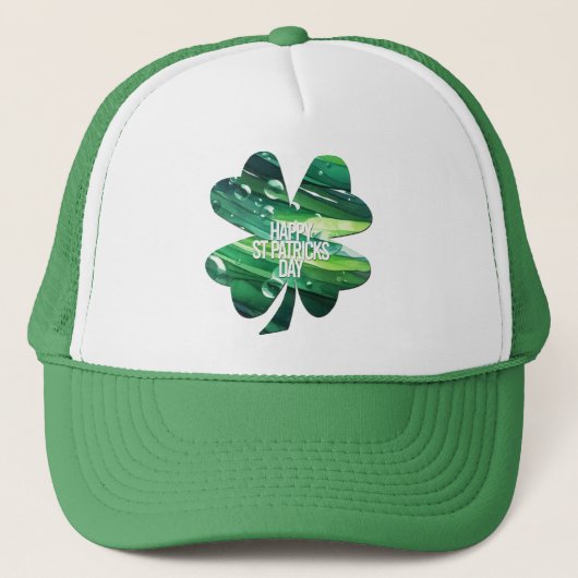 Happy St Patricks Day 4 leaf clover Irish Pride  キャップ (正面)