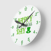 Happy St. Patrick's Day-88489 ラウンド壁時計 (傾斜)