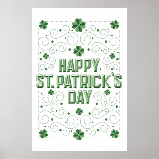 Happy St. Patrick's Day (Beveled)ポスター24x36 ポスター (正面)