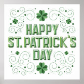 Happy St. Patrick's Day Beveled Poster 24x24 ポスター (正面)