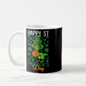 Happy St Patricks Day Bysketbyll T-rex Day Dino Di コーヒーマグカップ (左)