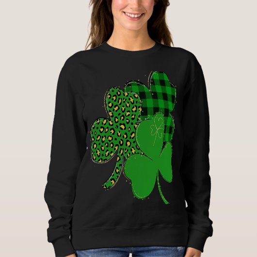Happy St Patrick's Day  C Lucky Shamrock Irish スウェットシャツ (正面)