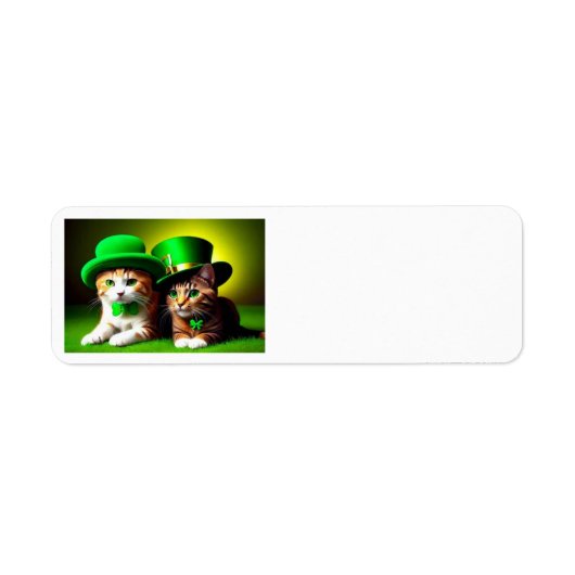 Happy St. Patrick's Day Cats ラベル (正面)