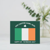 Happy St Patrick's Day Custom Name Shamrock ポストカード (スタンド正面)