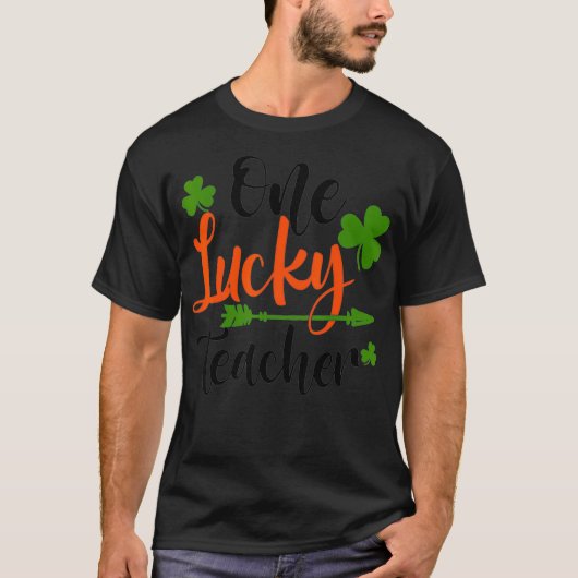 Happy St Patricks Day Cute One Lucky Teacher Rainb Tシャツ (正面)