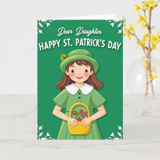 Happy St Patricks Day Daughter Card カード (黄色い花)