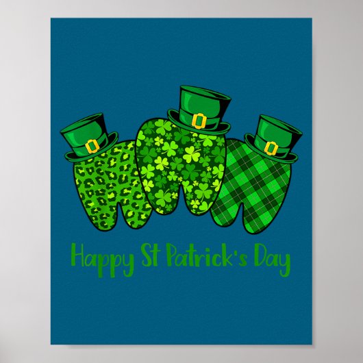 Happy St Patrick's Day Dental Istant Tooth Irish G ポスター (正面)