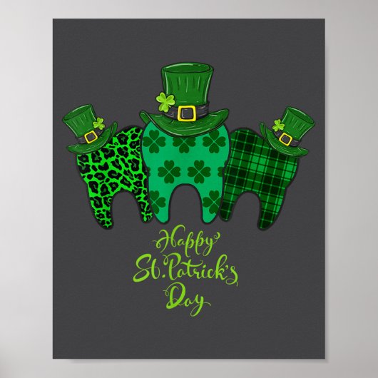 Happy St Patrick's Day Dental Istant Tooth Patrick ポスター (正面)