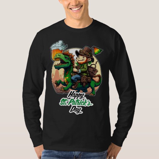 Happy St Patricks Day Dinosaur St Pat Rex Day Todd Tシャツ (正面)