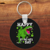 Happy St Patricks Day Dinosaur T-rex Boys Toddler  キーホルダー (正面)