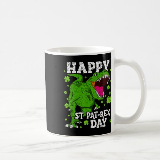 Happy St Patricks Day Dinosaur T-rex Boys Toddler  コーヒーマグカップ (右)