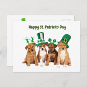 Happy St. Patrick's Day dogs シーズンポストカード (正面/裏面)
