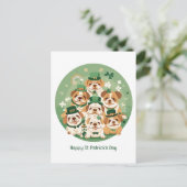 Happy St. Patrick's Day English Bulldogs シーズンポストカード (スタンド正面)