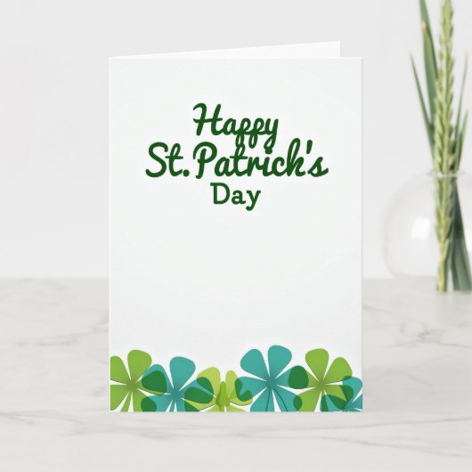 Happy St Patricks Day Floral Card カード (正面)