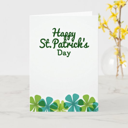Happy St Patricks Day Floral Card カード (黄色い花)