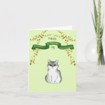 Happy St. Patrick's Day from the Cat Greeting Card