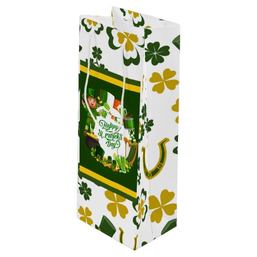 Happy St. Patrick's Day Gift Bag ワインギフトバッグ (正面アングル)