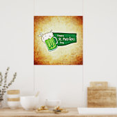 Happy St. Patrick's Day Green Beer Squareポスター ポスター (キッチン)