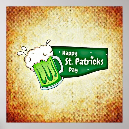 Happy St. Patrick's Day Green Beer Squareポスター ポスター (正面)