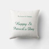 Happy St. Patrick's day green name date simple min クッション (裏面)