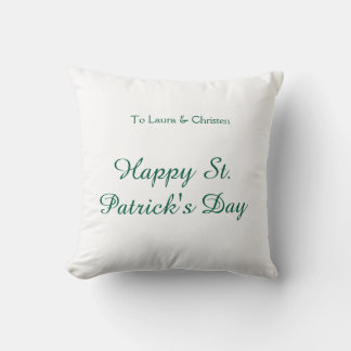 Happy St. Patrick's day green name date simple min クッション