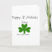 Happy St. Patrick's day green shamrock name  カード (正面)
