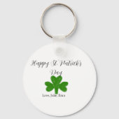 Happy St. Patrick's day green shamrock name  キーホルダー (裏面)