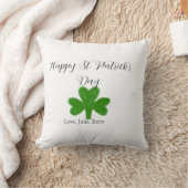 Happy St. Patrick's day green shamrock name  クッション (ブランケット)