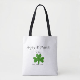 Happy St. Patrick's day green shamrock name  トートバッグ