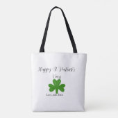 Happy St. Patrick's day green shamrock name  トートバッグ (裏面)
