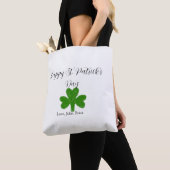 Happy St. Patrick's day green shamrock name  トートバッグ (クローズアップ)