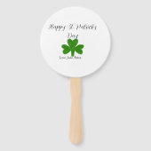 Happy St. Patrick's day green shamrock name  ハンドファン (裏面)
