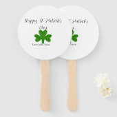 Happy St. Patrick's day green shamrock name  ハンドファン (正面&裏面)