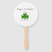 Happy St. Patrick's day green shamrock name  ハンドファン (正面)