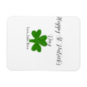 Happy St. Patrick's day green shamrock name  マグネット (横)