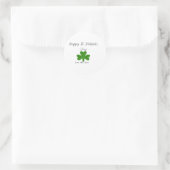 Happy St. Patrick's day green shamrock name  ラウンドシール (バッグ)