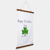 Happy St. Patrick's day green shamrock name  吊り下げ型タペストリー (傾斜あり)