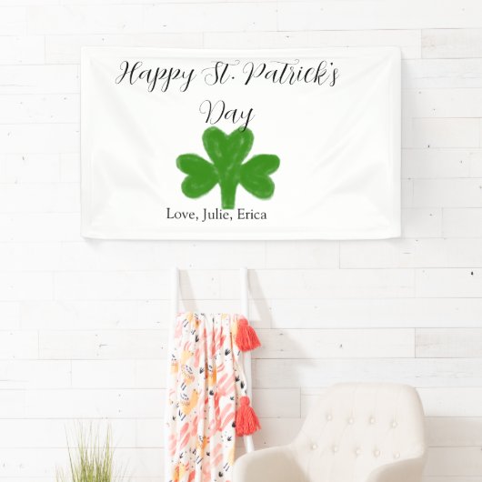 Happy St. Patrick's day green shamrock name  横断幕 (インサイチュ)