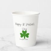 Happy St. Patrick's day green shamrock name  紙コップ (裏面)
