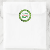 Happy St.Patrick's day green shamrock stickers ラウンドシール (バッグ)