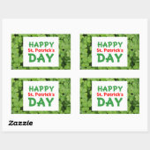 Happy St.Patrick's Day green shamrock stickers. 長方形シール (シート)