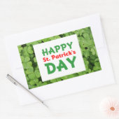Happy St.Patrick's Day green shamrock stickers. 長方形シール (封筒)