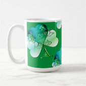 "Happy St. Patrick's Day" Hand-writte w/Shamrocks コーヒーマグカップ (左)