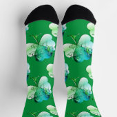 "Happy St. Patrick's Day" Hand-writte w/Shamrocks ソックス (上部)